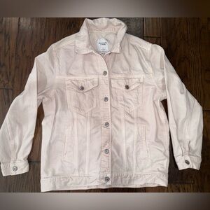 Abercrombie & Fitch Light Pink Oversized Denim Trucker Jacket size Small